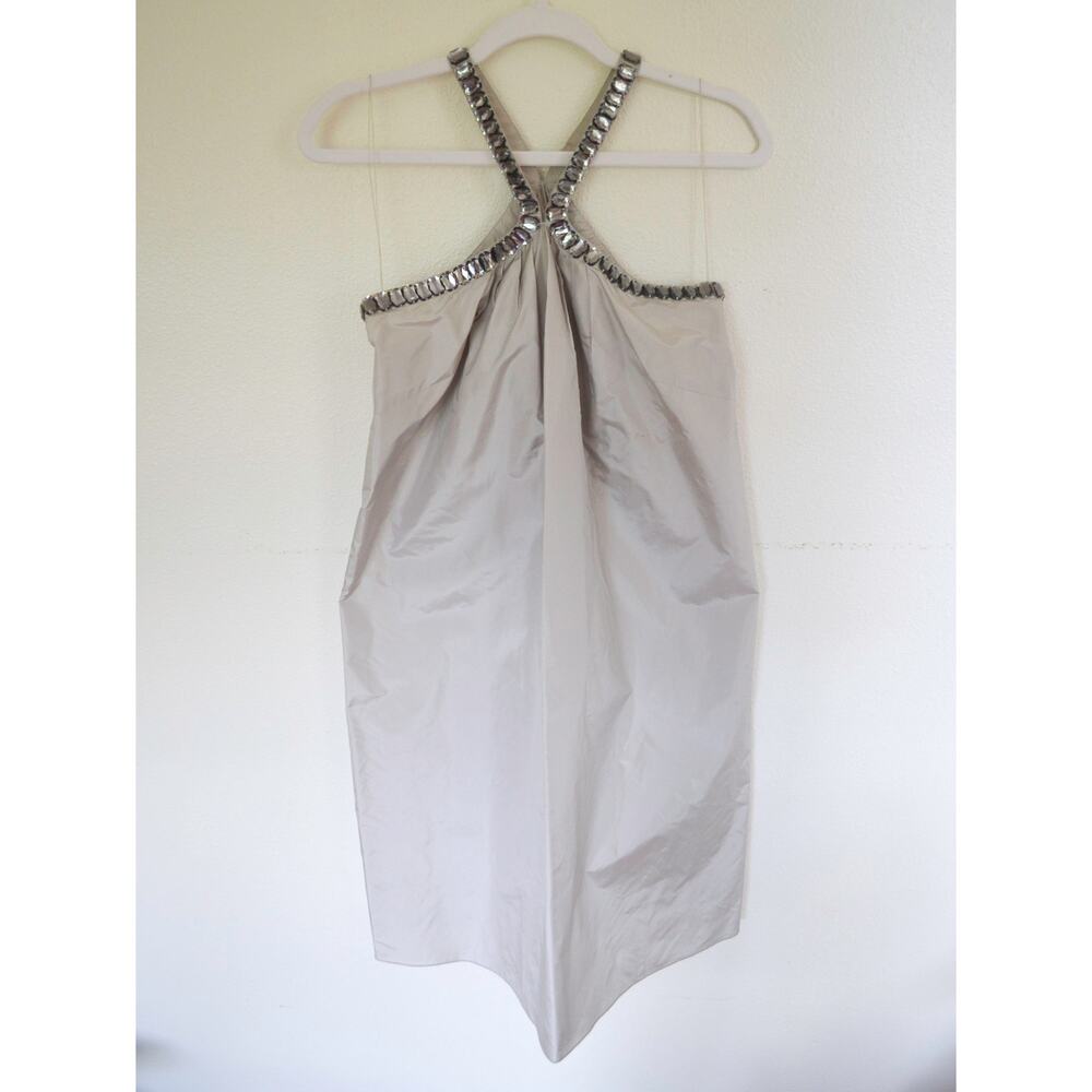 Renato Nucci Y2K Silk Sheath Dress Beaded Neckline - Picture 3 of 6